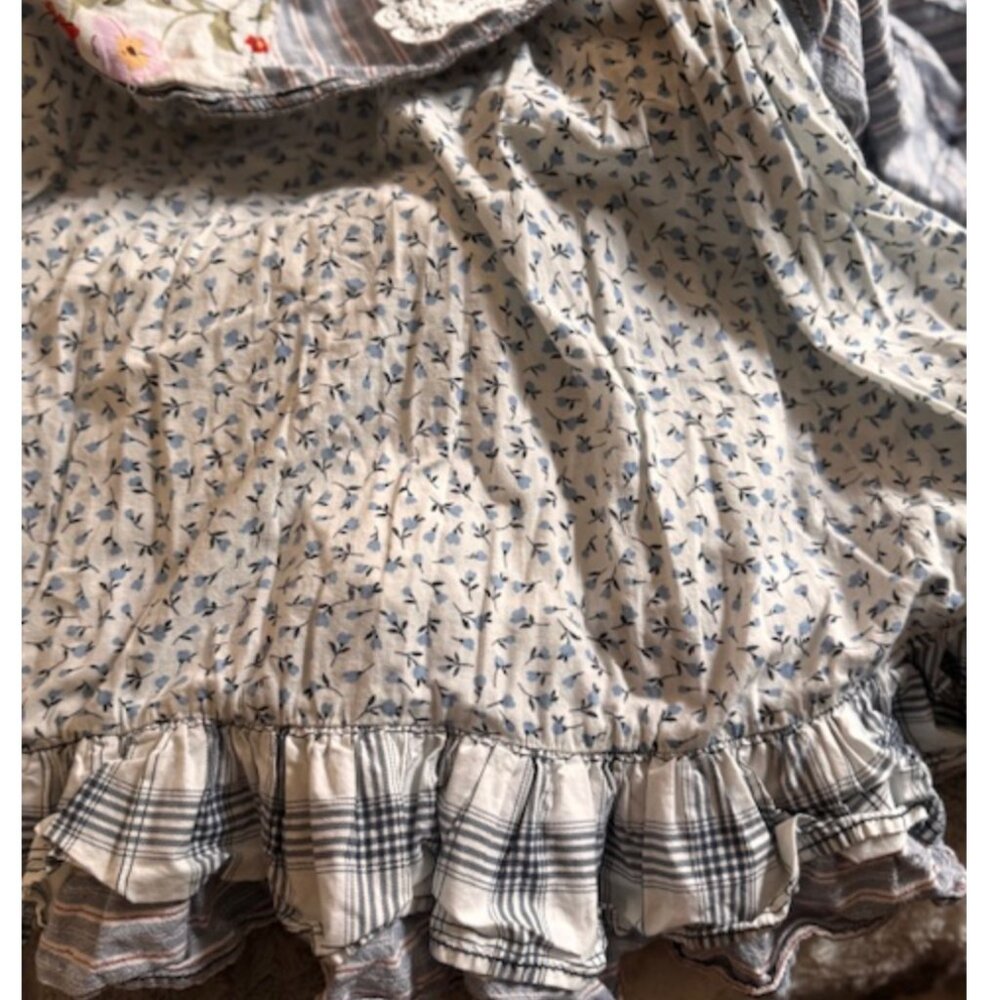 Anthropologie Pilcro Jenna Scoop Neck Drop-Waist Patchwork Dress Boho Cinderella - Picture 15 of 16